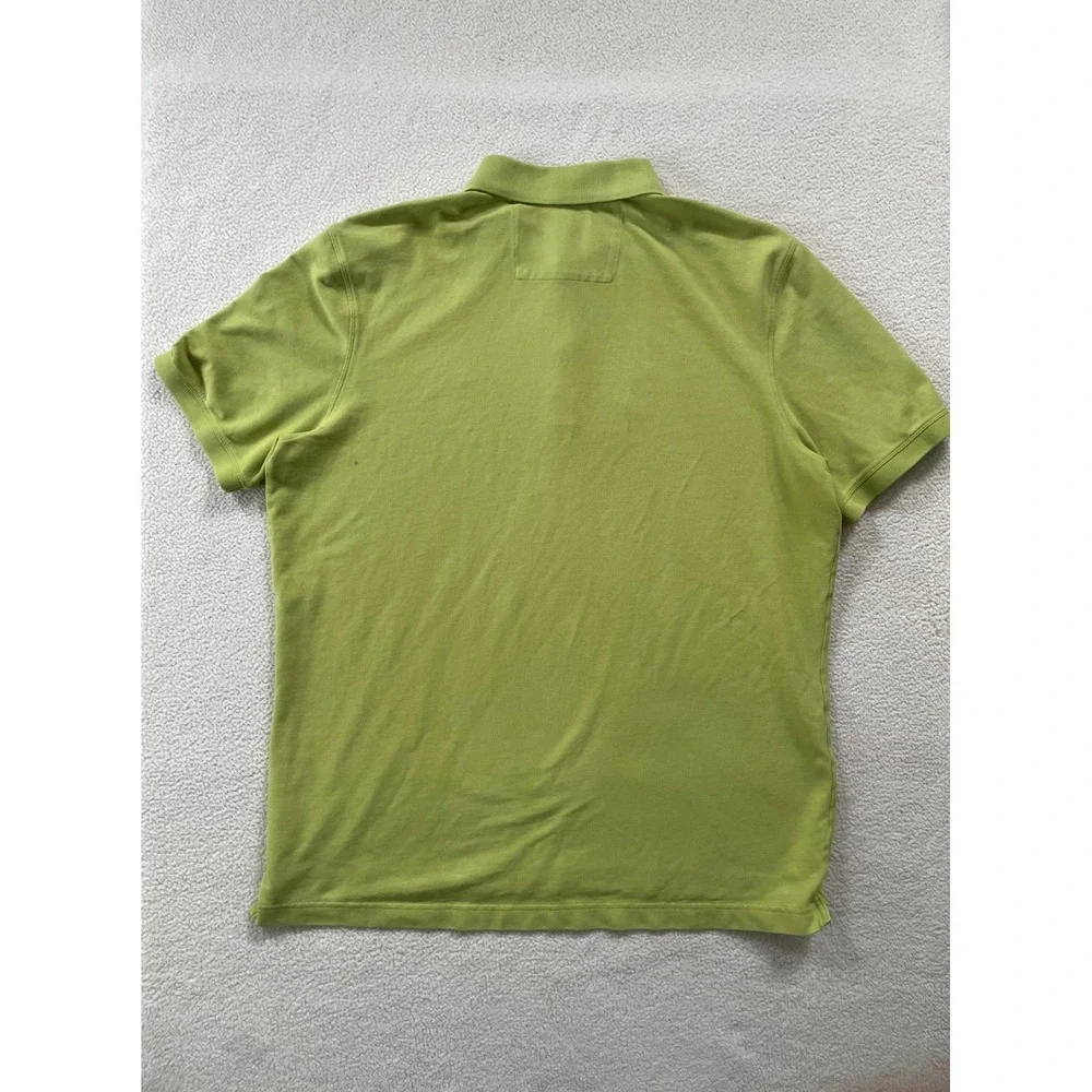Banana Republic Mens Extra Large Polo Shirt Lime Green Elephant‎ Logo Pique XL